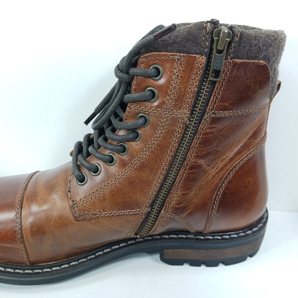 Franco Fortini Mens Superior Leather Lace Up Cap Toe Boots Brown 354093 Size 10 main image 11